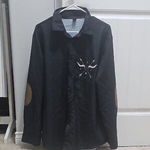 Nwot Western Large Black Men's Shirt with Unique Design